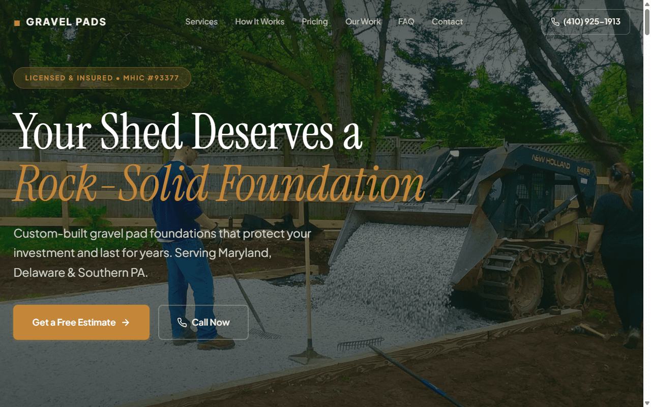 Gravel Pads website